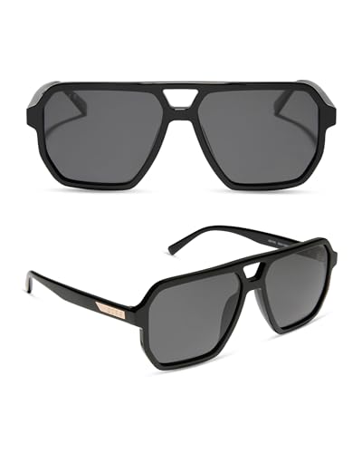 DIFF Cameron Oversized Navigator Sunglasses for Women | Espresso Tortoise + Brown Gradient | 100% UV Polarized Protection