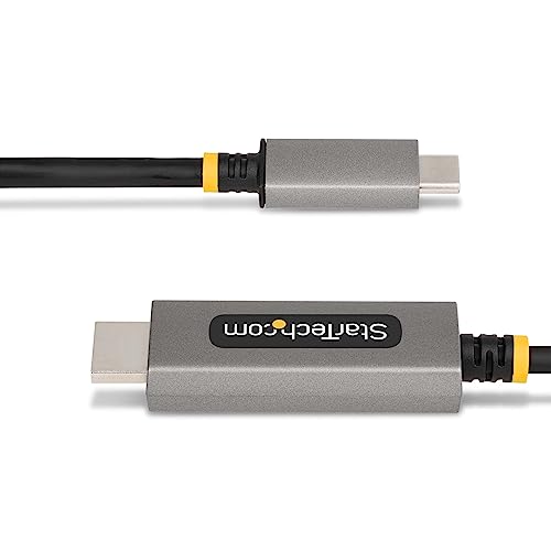 Image of StarTech 3ft USB-C to HDMI 2.1 Cable, 8K 60Hz or 4K 144Hz, HDR10, USB4 | 1m Type-C to HDMI video converter cable, Intel 11th Gen or discrete GPU for max, EMI shielded