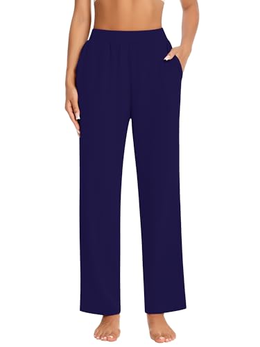 3 Pack Women's Lounge Pants Wide Leg Sweatpants with Pockets Elastic Waist Yoga Pant Casual Loose Jogger2