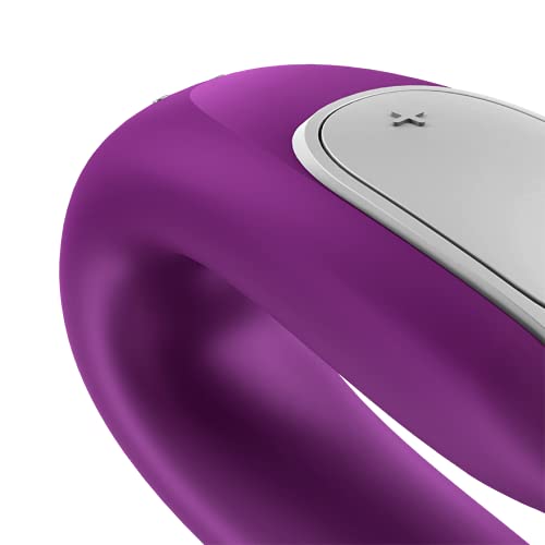 Satisfyer Double Fun Connect App vibromasseur connecté étanche violet 9,5 cm