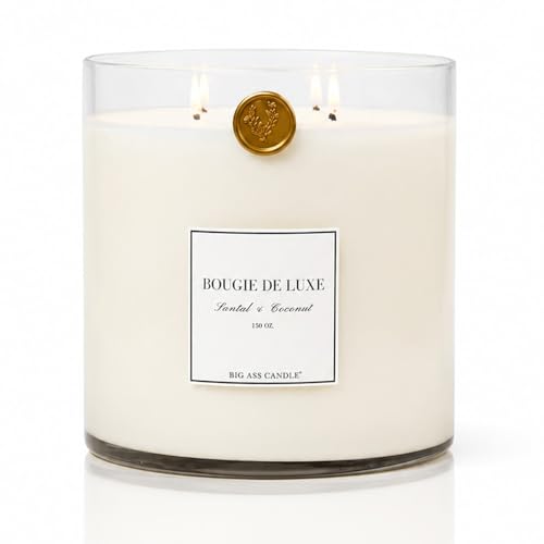 Big Ass Candle | Huge 10lb Luxury Candle 150oz 500 Hours | Santal & Coconut | Coconut Sandalwood Cedar Tonka | Natural Coconut-Soy Wax | by Big Ass Luxuries | As Seen On Shark Tank