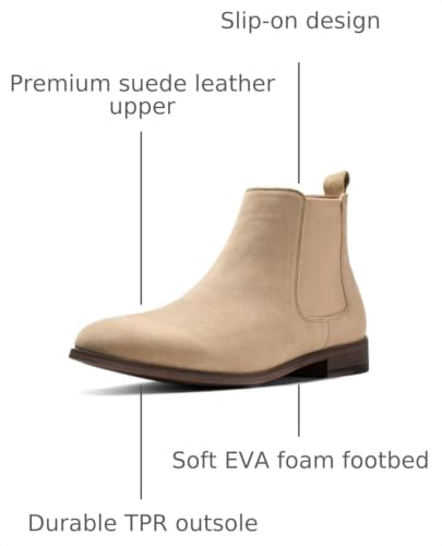 Image of CGRRBW Men's Chelsea Boots Suede Leather Casual Boots for Men