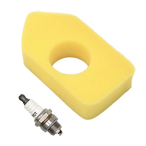 SWNKDG Filtro de Aire de Espuma Amarilla y bujías para Briggs & Stratton. Motores clásicos, Sprint y Quattro