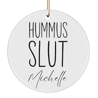 Vegan Gifts for Her,Vegan Ornament,Vegan Gifts,Hummus Ornament,Custom Ornament,Vegetarian Ornament,Vegan Gift for Her Vegan Gift Ideas Porcelain Christmas Souvenir Holiday Keepsake Memento Gift.