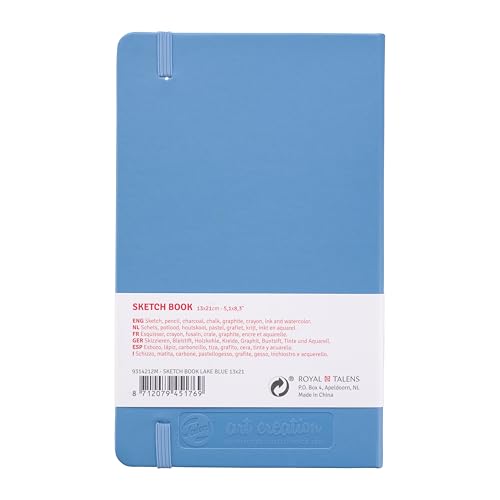 Talens Japan T9314-212M 441815 Art Creation Sketchbook, Drawing Notebook, 5.1 x 8.3 inches (13 x 21 cm), Lake Blue