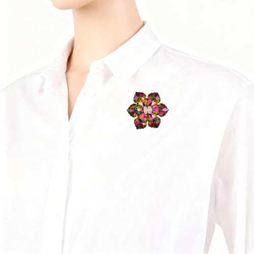 Image of Crystal Flower Brooch Pin for Women Dress Suit Bag Hat Broochs Pins Christmas Brooch Pin Wedding Party Birthday Dance Jewelry Accessories