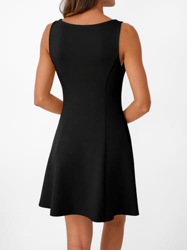 LILLUSORY Women's A-Line Boat Neck Flowy Mini Dress Summer 2025 Going Out Party Club Vacation Sleeveless Tank Dresses4