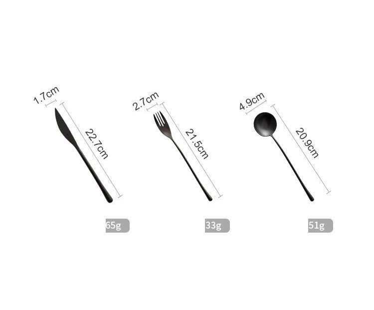 ONUIFIKE Silverware Set, 3/12/18/24/30/36 Pcs Retro Black Steak Knife And Fork Coffee Spoon Fruit Fork 304 Stainless Steel Cutlery Set, Home Cutlery Flatware Set(18 Piece set for 6)