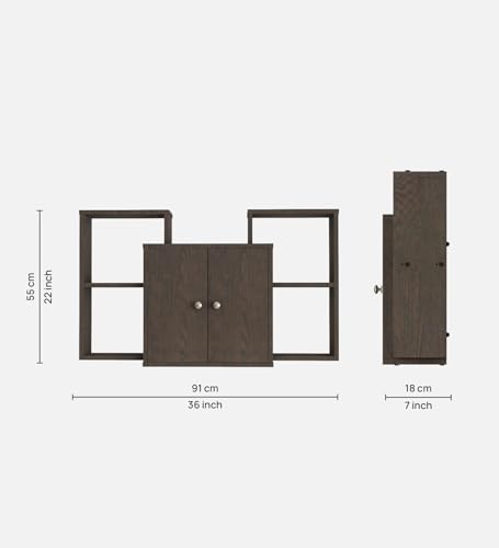 Image of WYDE Multipurpose Modular Wall Racks /Shelves /Organiser /Decor Particle Board Wall Shelf (Number of Shelves - 4, Brown)