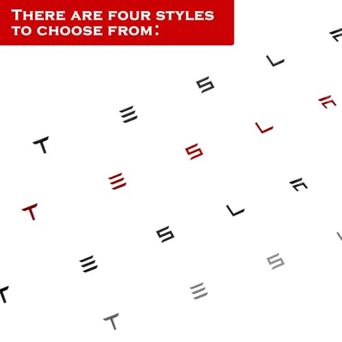 Image of for Tesla Letters Decal Logo Rear Emblems, 3M Adhesive Compatible with Model 3 Y S X (Red)