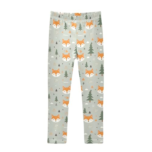 Girls' Athletic Leggings Ankle Length Yoga Dance Pants Kids Teen 4T Fox Tree