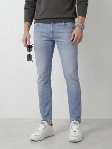 Image of WROGN Men's Slim Fit Jeans | Cotton Stretch | Solid | Casual Denim
