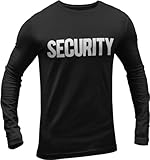 Men's Long Sleeve Security T-Shirt (BB, Black/White, XL)