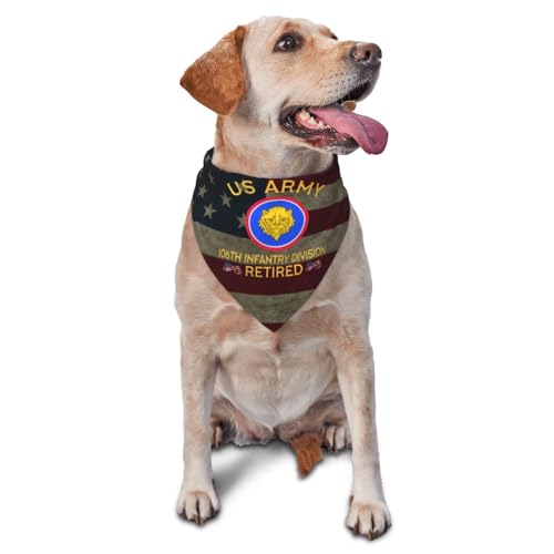 Us Army 106th Infantry Division Retired Dog Scarf Pet Bandana Cat Pet Bibs