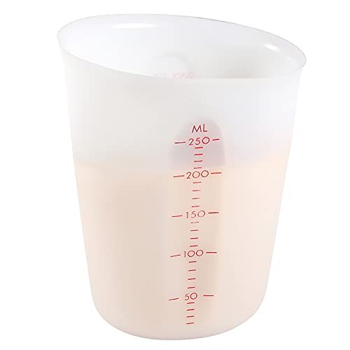 YYP Measuring Cup, 1-Cup Squeeze and Pour Silicone Measuring Cup with Marking, 8 Ounces (250 Milliliter, 1 Cup)