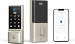 Eufy Security Serrure intelligente C220, Empreinte de doigt Verrouillage de porte sans clé, Wi-Fi intégré, Télécommande d'application, porte avant Smart Lock Deadbolt, 8Months Batterie, Puissance fiable, IP53 Imperméable, BHMA 3, Nickle