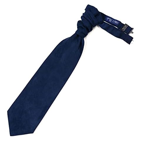 Abel & Burke Darkest Blue Suede Wedding Cravat Plain Formal Wedding Necktie Groom Neckwear Cover