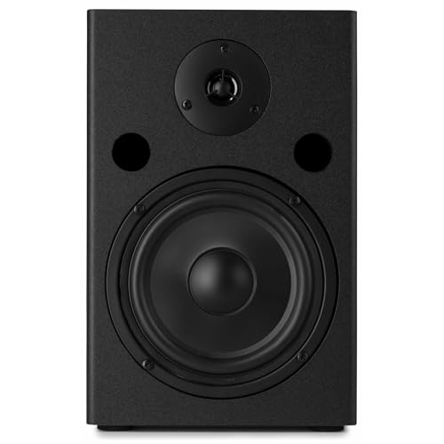SM65 Set di Casse Monitor da Studio - 2 Vie, Potenza: 180 Watt max (2 x 90 Watt), Subwoofer da 6,5", Tweeter da 1", Cabinet in MDF, Controllo Bassi e Alti, Design Elegante, Nero - Casse per PC - Immagine 1