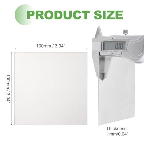 Image of MECCANIXITY Titanium Plate Sheet, TC4 (Gr5) Ti 100x100x1mm Heat Resistant Titanium Alloy Sheet High Strength to Weight Ratio for CNC Machining, Racing Applications