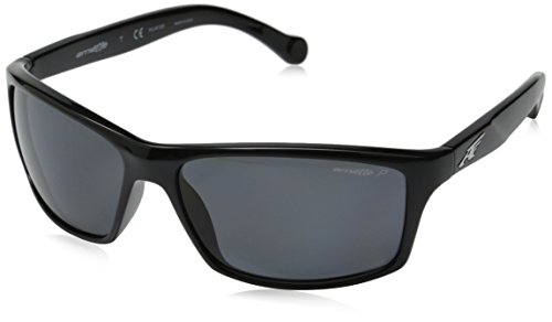 Arnette Unisex-Adult AN4207 Boiler Sunglasses, Black/Polarized Grey, 61 mm