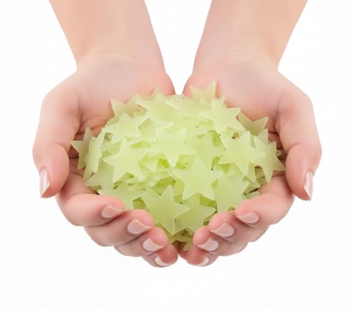 Recopilación de Decoración de techo los mejores 10. 45 SEAFON Estrellas luminosas para Techo Pared 100 piezas Fosforescentes Decorativas verdes Estrellas Brillantes Fluorescentes Decoración para cuarto