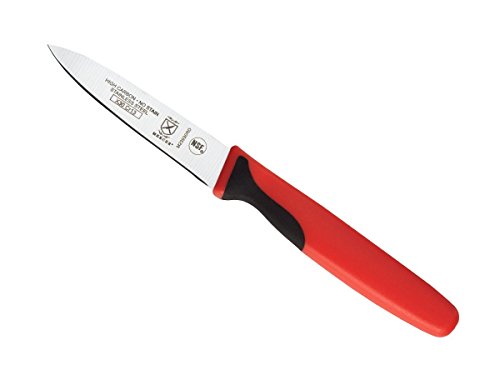 Image of Mercer Culinary Millennia Color Handle Cutlery 3 inch Slim Paring Knife Red