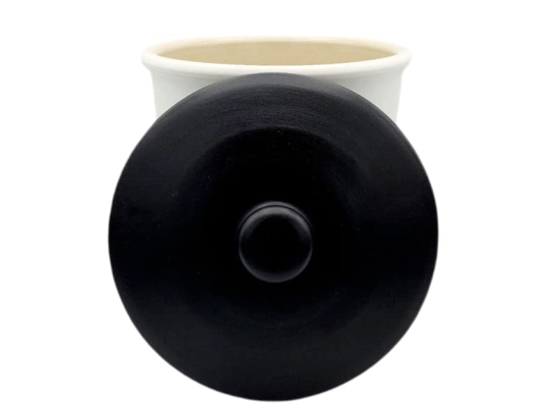 Keramik Kartoffeltopf XL 18 x 23,5 cm (weiß/schwarz)