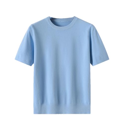 Men's Pullover Sweaters O-Neck Short Sleeve Solid Color Plus Size Casual Slim Fit Sweater