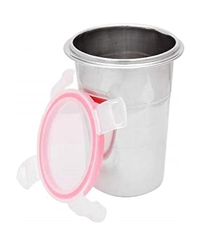 Image of MARSHI Stainless Steel Airtight, Leak Proof, Freezer Safe and Dust Proof Small Tumbler with Stainless Steel Lid (1, 50)