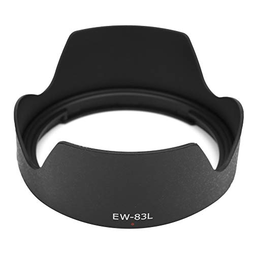 Qukaim EW-83L - Parasol para lente Canon EF 24-70 mm f/4L IS USM, parasol de lente de montaje, negro, compatible con lentes Canon