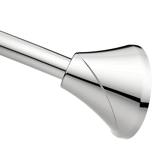 Moen Curved Adjustable Spring Tension No Drill Shower Curtain Rod for Bathroom, Chrome Finish, CSR2172CH