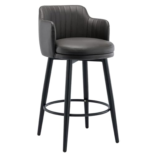Taburetes de bar giratorios modernos con asiento de cuero, cómodas sillas altas de altura de mostrador para el hogar, isla de cocina, capacidad de 200 kg, altura de mostrador de 75 cm