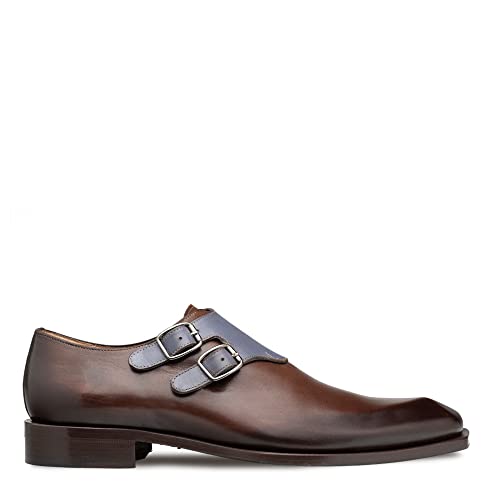 Double Buckle Duotone Monk Strap Brown/Blue / 9 / Medium