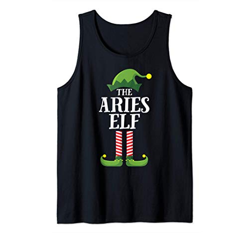 Aries Elf Matching Family Group Christmas Party Pajama Camiseta sin Mangas