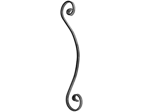 Gal Industrial E-Schnörkel 460x80 mm Ladon | Zaundekoration aus Flacheisen 12x6 mm | Zierteil für Zaun Balkongeländer