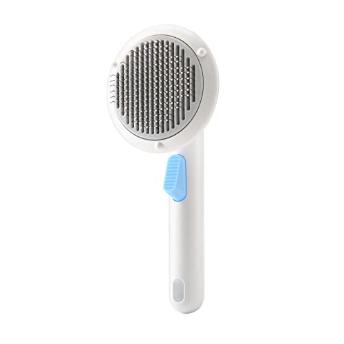 ZENZAL Pet Grooming Brush for Indoor Cats or Dogs, Cat Brush for Shedding and Massaging, Cat Hair Brush for Cat Grooming Supplies (White)