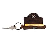 Rustic Leather Lip Balm Keychain Holder/Travel Carry On Lip Protection :: Swayze Suede