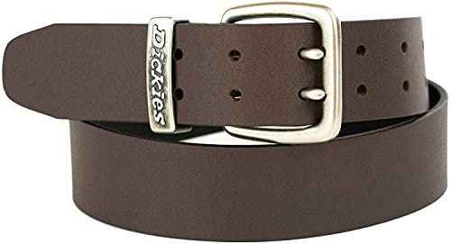 Dickies Men's 38MM Wide Two Prong Casual Leather Belt Brown L (38-40)2