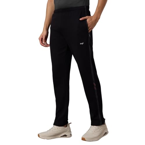 Image of berge' Men Cotton Polyester Comfy Regular Fit Sports Quality Track Pants with Secure Zipper Pocket, Casual Wear Lower Tracks Pant