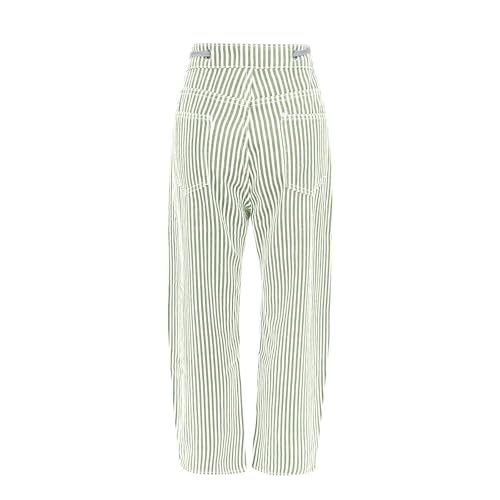 Jean patchwork rayé original à cordon et coupe ample tendance