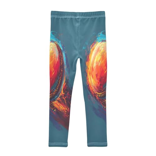Toddler Girls Leggings Printed Yoga Pants Leggings Flaming Cricket Ball for Kids2