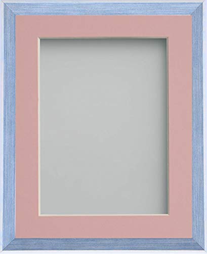 Frame Company Pink Mount Hawthorn Range Dusty Blue Picture Photo Frames With 9X7 For 8X6 *Choice Of Colours And Sizes* Fitted With Real Glass Size 9