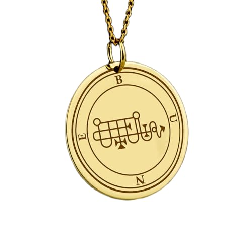 Collier gravé symbole Bune en argent plaqué or, idéal pour sublimer votre style