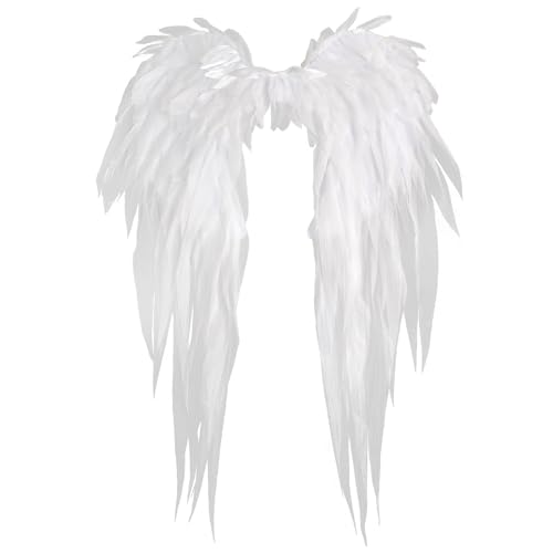 MehelloFeather Angel Wings White 2.3Ft Fairy Wings Costume Accessories for Photo Booth Womens Angel Props Cosplay Princess Stage Show