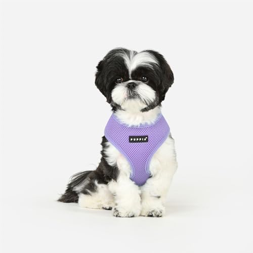 Puppia Soft Dog Harness No Choke Over-The-Head Triple Layered Breathable Mesh Adjustable Chest Belt and Quick-Release Buckle, Violet, Small by Puppia - Image 3