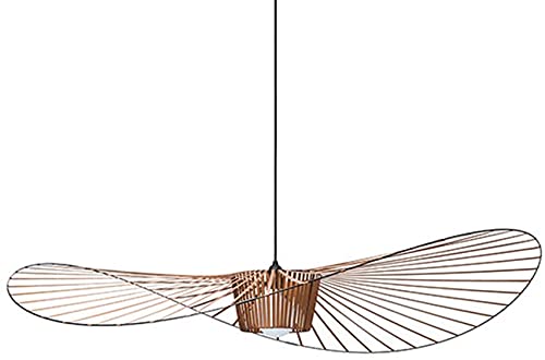  AIBAB Retro Lampada A Sospensione Vertigo Lampadario,fibra Di Vetro + Cappello Di Stoffa In Fibra Design Moderno Salotto Cucina Bagno Illuminazione Decorativa, E27 Brown 140cm