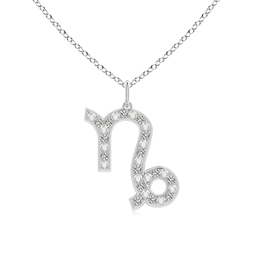 Angara Capricorn Sun Sign Zodiac Natural Diamond Pendant Necklace in Sterling Silver for Women(Color-K, Clarity-I3) |Astrology Jewelry Gift for her