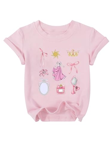 Image of Magical Girl Shirt Cute Snacks Graphic Tee Toddler Kids Girls Holiday Short Sleeve Outfits Tops 3-10 Years