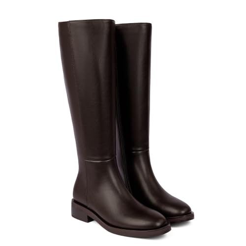 Image of Modatope Knee High Boots Women Round Toe Chunky Heel Fall Boots