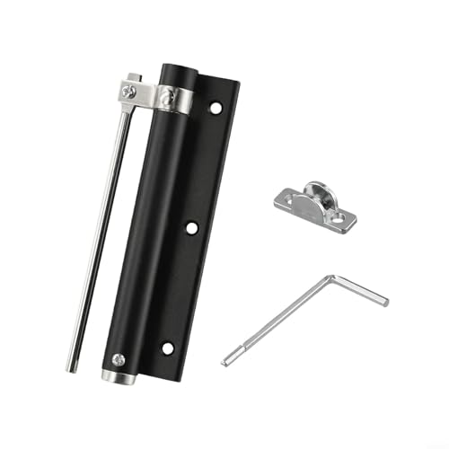 Hosrivae Cierrapuertas automático con amortiguador hidráulico silencioso para puertas correderas, cierre ajustable, construcción de aleación de aluminio, se adapta a puertas de 25-40 kg, negro